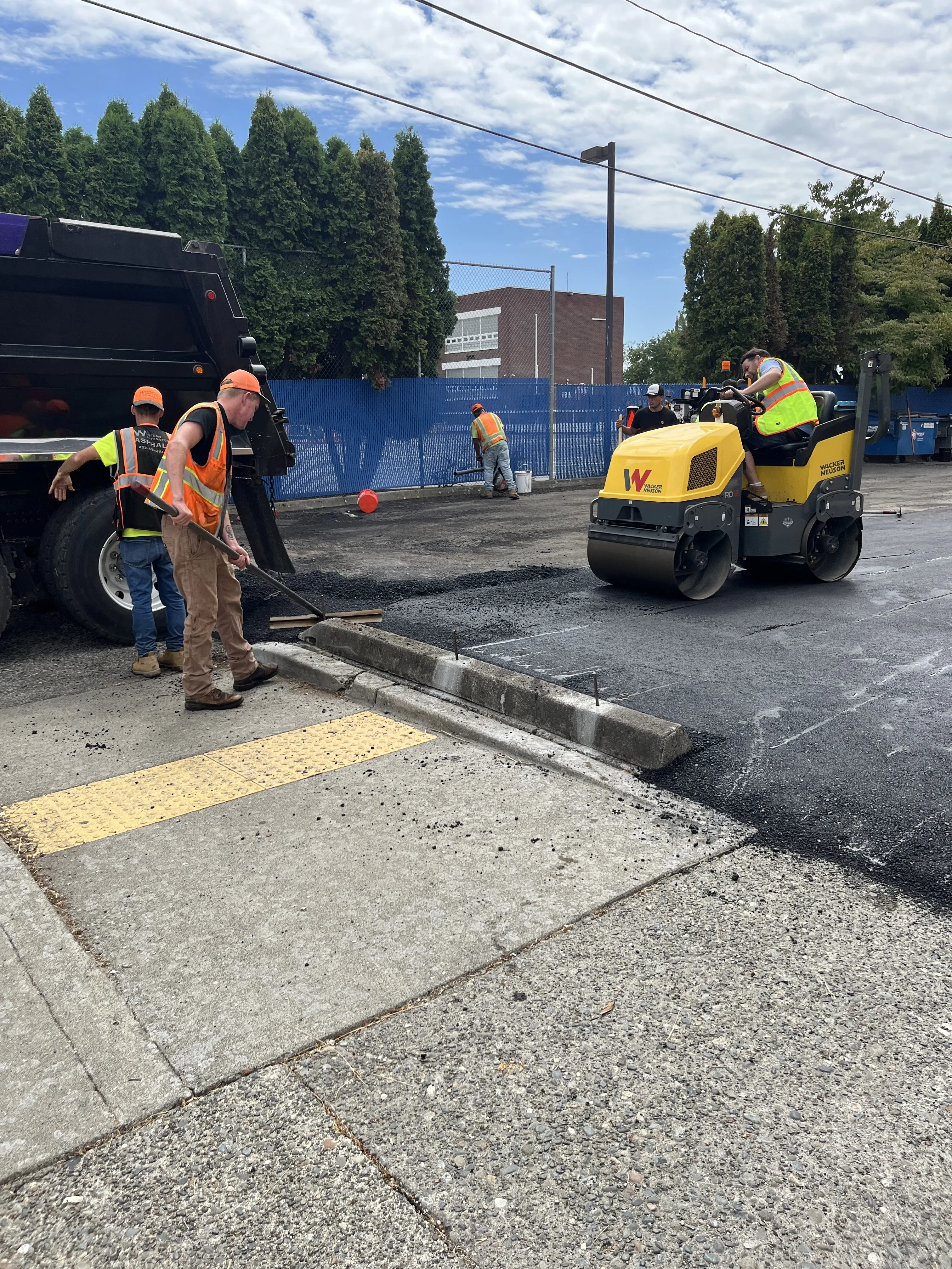 Paving crew at work