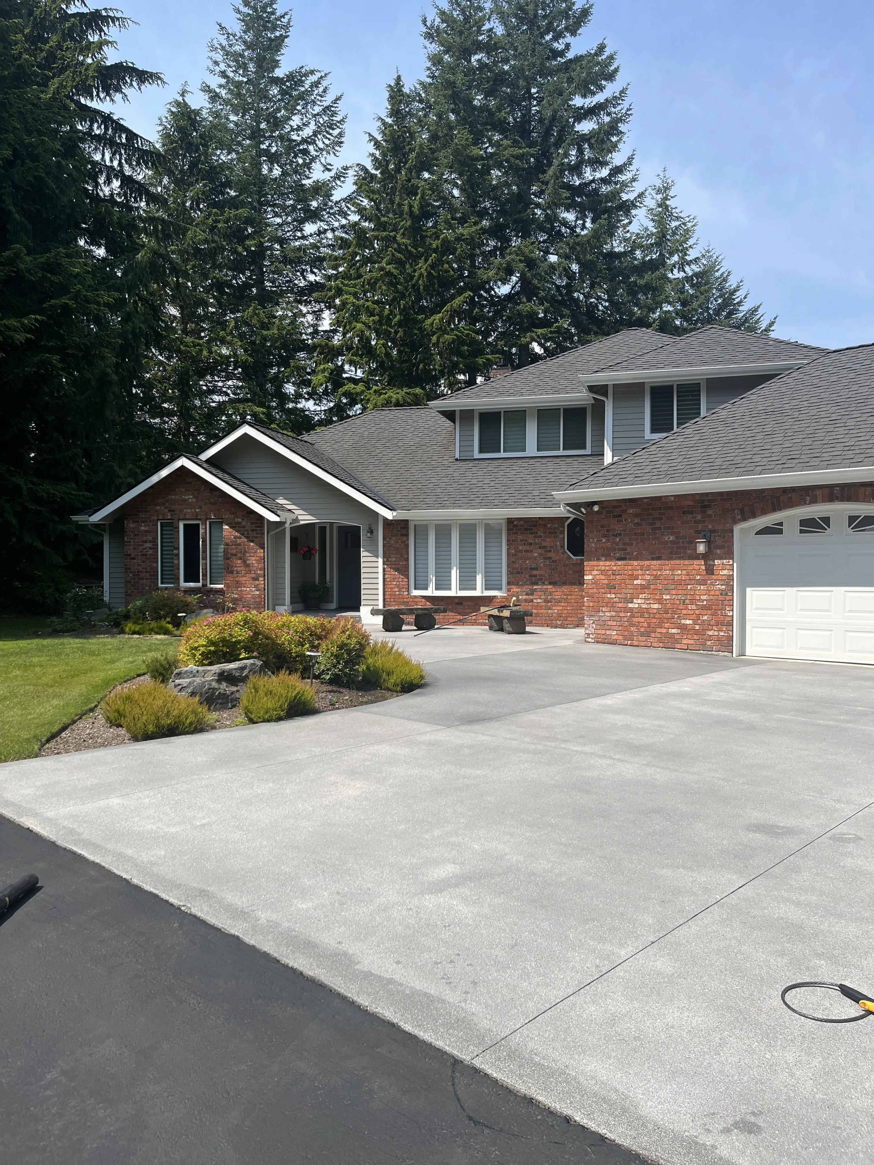 Fresh paved driveway