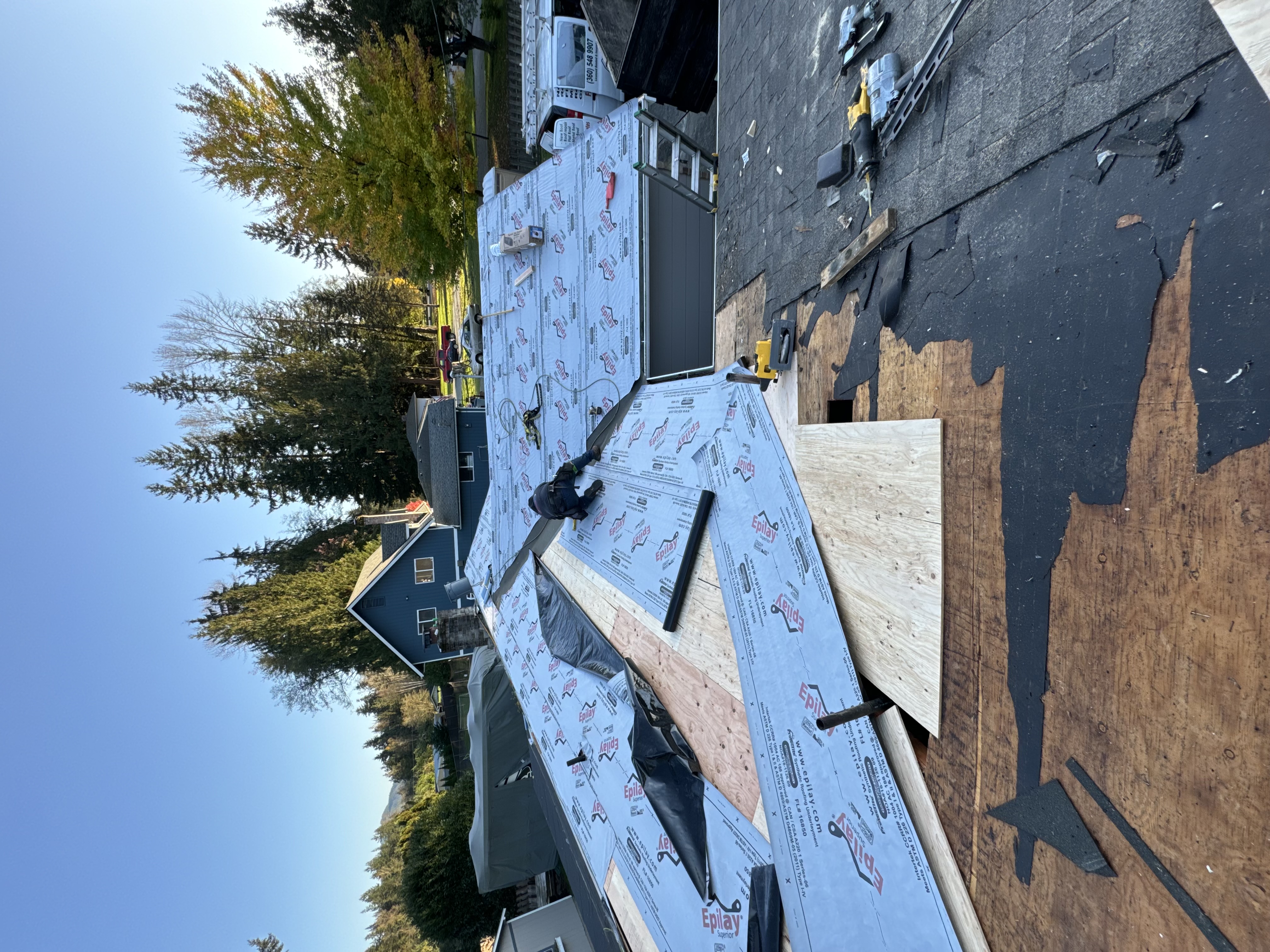 Crew working on roof